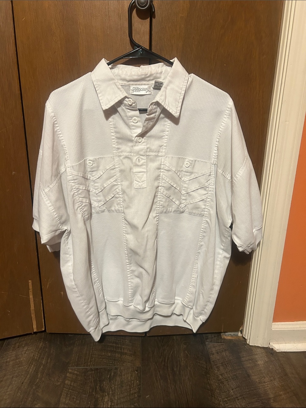 Men's White Short-Sleeve Lightweight Shirt Jacket